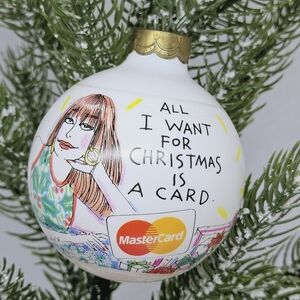 Hallmark - Vintage MasterCard Glass Ornament 1992